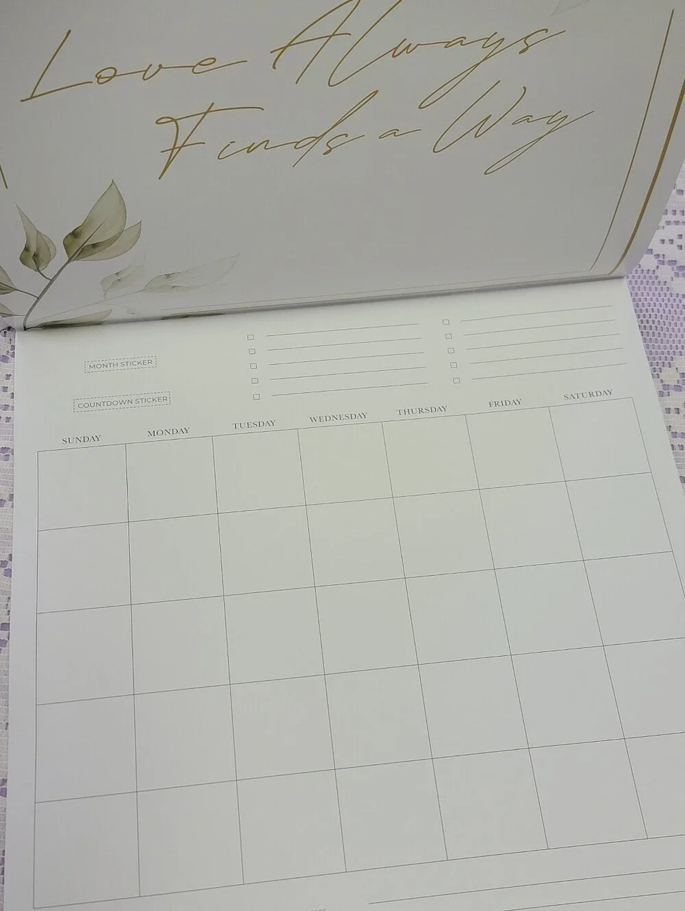 New! Wedding Planner Wall Calendar